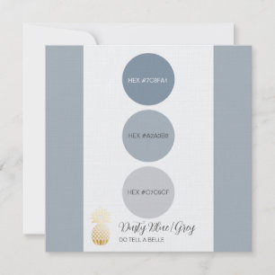 Dusty Blue Grey Colour Palette Card
