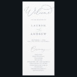 Dusty Blue Grey Elegant Minimalist Wedding Programme<br><div class="desc">Beautiful minimalist and classic,  our Dusty Blue Grey Minimalist Wedding Program will be beautiful for your order of service. Fully customisable with all of your wedding program information.</div>