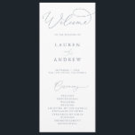 Dusty Blue Grey Elegant Minimalist Wedding Programme<br><div class="desc">Beautiful minimalist and classic,  our Dusty Blue Grey Minimalist Wedding Program will be beautiful for your order of service. Fully customisable with all of your wedding program information.</div>