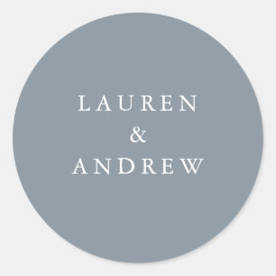 Dusty Blue Grey Modern Wedding Envelope Seals