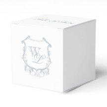 Dusty Blue Grey Monogram Crest