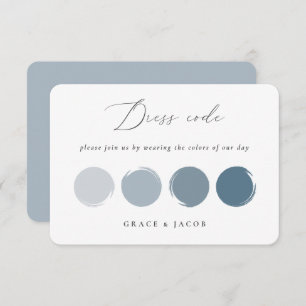 Dusty Blue & Grey Wedding Colour Palette Card