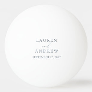 Dusty Blue Grey Wedding Personalised Ping Pong Ball