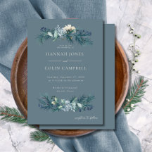Dusty Blue Grey Winter Floral Wedding