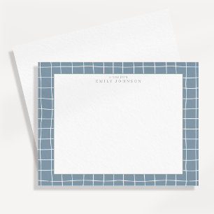 Dusty Blue Grid Frame Note Card