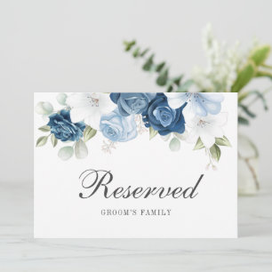 Dusty Blue Groom's Family Reserved Sign Card