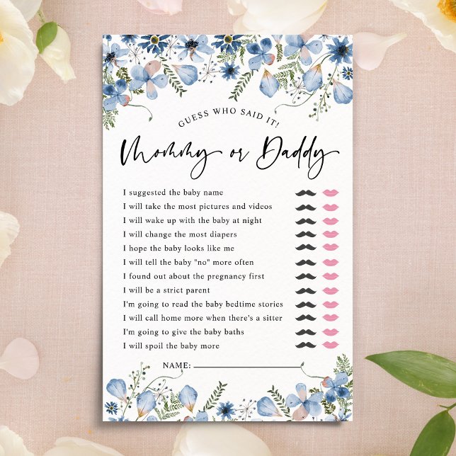 Dusty Blue Guess Who Mum or Dad Baby Shower Games (Creator Uploaded)