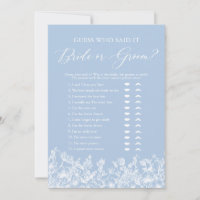 Dusty Blue Guess Who Said It Bride or Groom Game