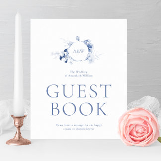 Dusty Blue Guest Book Sign
