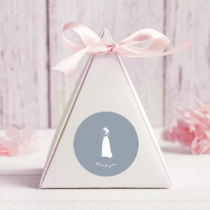 DUSTY BLUE Hand Drawn Couple Wedding STICKER