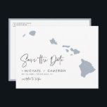 Dusty Blue Hawaii State Map QR Code Save the Date Announcement Postcard<br><div class="desc">Announce your destination wedding in paradise with this QR Code Save the Date Postcard, featuring a illustrated Hawaii state map. The integrated QR code offers your guests a convenient way to access your wedding website, RSVP page, or even a personalised video message. If you’re hosting a destination wedding in Hawaii...</div>