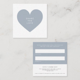 Dusty Blue Heart Minimalist Share the Love Referral Card