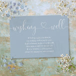 Dusty Blue Heart Script Wishing Well Wedding Enclosure Card<br><div class="desc">This elegant dusty blue heart script wishing well enclosure card can be personalised with your special message and names. Designed by Thisisnotme©</div>