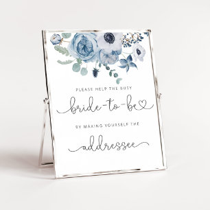 Dusty blue help the busy bride Address an envelope Poster