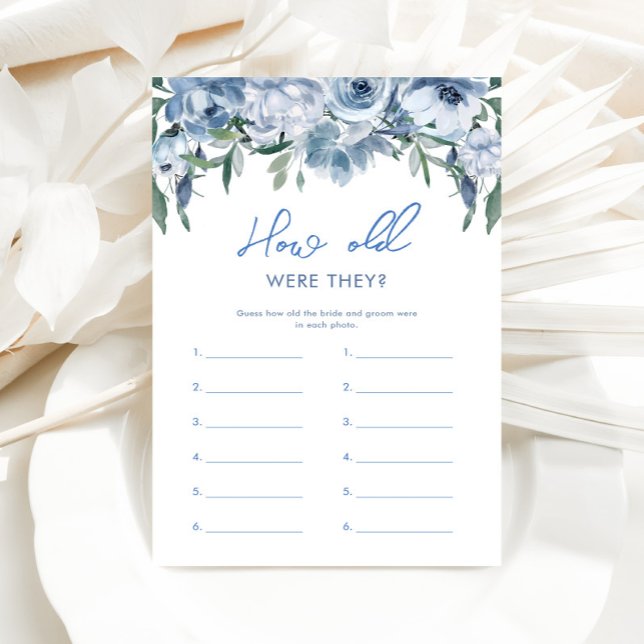 Dusty Blue How Old Were They Bridal Shower Game (Creator Uploaded)