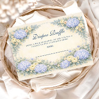 Dusty Blue Hydrangea Baroque Floral Diapper Raffle