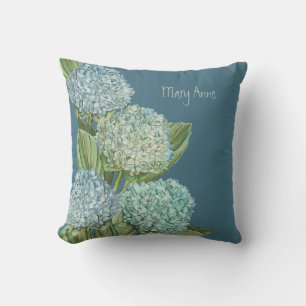 Dusty Blue Hydrangea Bouquet Cushion