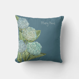 Dusty Blue Hydrangea Bouquet Cushion