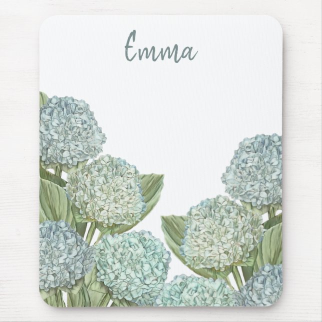 Dusty Blue Hydrangea Bouquet Mouse Pad (Front)