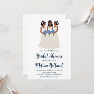 dusty blue hydrangea bridal shower invitations