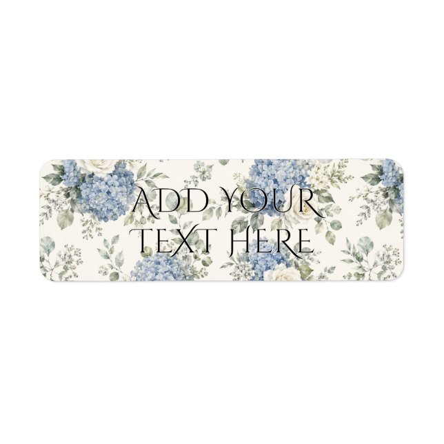 Dusty Blue Hydrangea Cream White Rose Floral (Front)