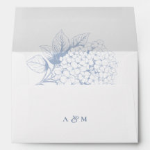 Dusty Blue Hydrangea Floral Return Address