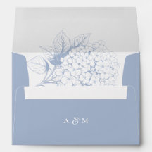 Dusty Blue Hydrangea Floral Return Address