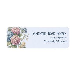 Dusty Blue Hydrangea Flowers Return Address