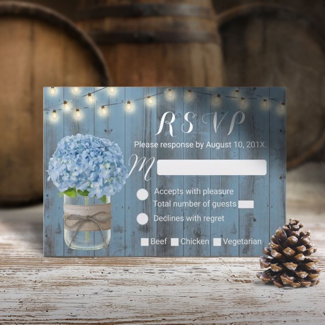 Dusty Blue Hydrangea Jar String Lights RSVP (Creator Uploaded)