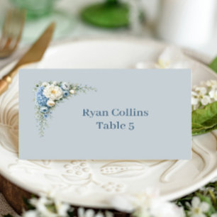 Dusty Blue Hydrangea Place Cards