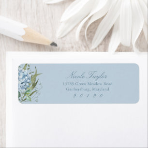 Dusty Blue Hydrangea Return Address Labels