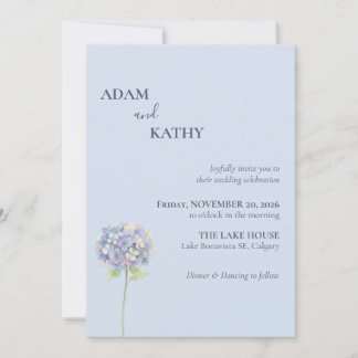 Dusty Blue Hydrangea Wedding Invitation