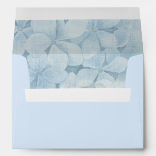 Dusty Blue Hydrangea Wedding Invite Envelope Liner