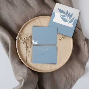 Dusty Blue I Modern Minimalist I Branch Leaves     Envelope