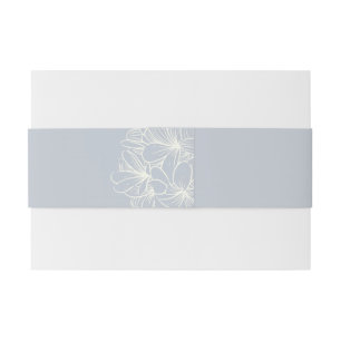 Dusty Blue Invitation Belly Band with Initials