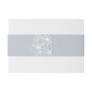 Dusty Blue Invitation Belly Band with Initials