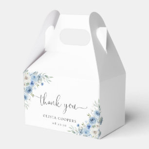 Dusty Blue Ivory Baby Shower Favour Box