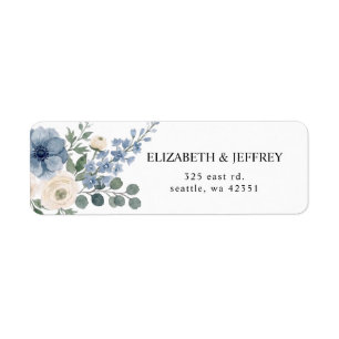 Dusty Blue Ivory Blush Floral Modern Wedding