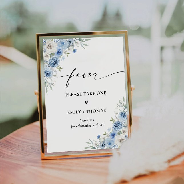 Dusty Blue Ivory Bridal Shower Favour Sign (Creator Uploaded)
