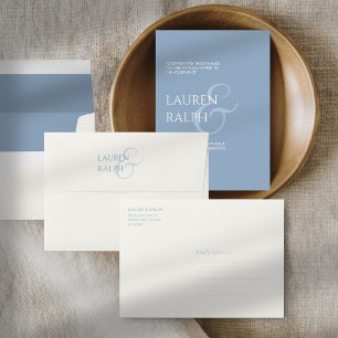 Dusty Blue & Ivory Minimalist Wedding Invitation Envelope