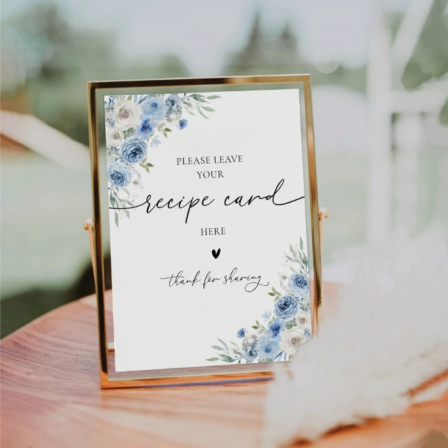 Dusty Blue Ivory Recipe Card Sign (Creator Uploaded)