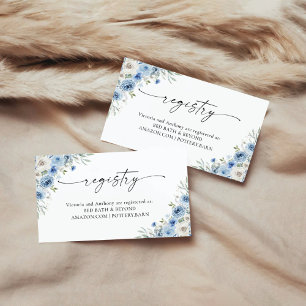 Dusty Blue Ivory Registry Enclosure Card