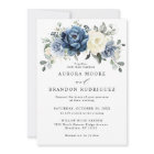 Dusty Blue Ivory Spring Floral Elegant Wedding