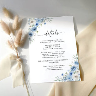 Dusty Blue Ivory Wedding Ceremony Enclosure Card