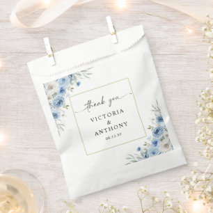 Dusty Blue Ivory Wedding Ceremony Favour Bag
