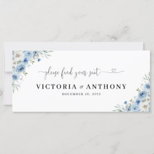 Dusty Blue Ivory Wedding Head Table Sign
