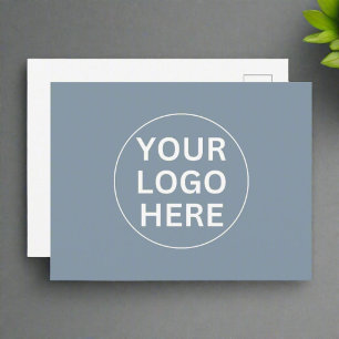 Dusty Blue l Professional Company Logo Promotional Postcard