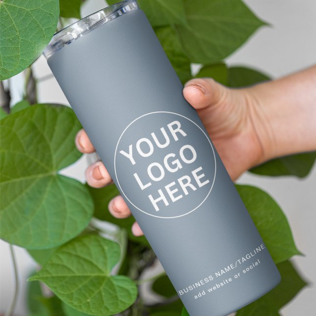 Dusty Blue l Promotional Business Logo & Text  Thermal Tumbler (Creator Uploaded)
