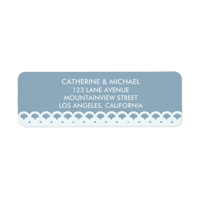 Dusty Blue Lace Pattern Elegant Classic Wedding  (Front)