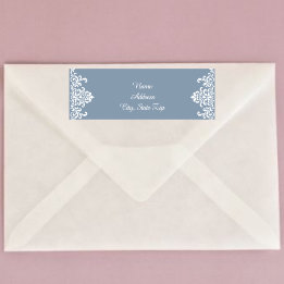 Dusty Blue Lacy Damask